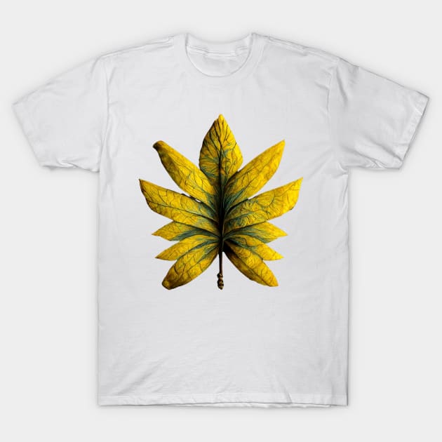 Leaf abstract yellow and green T-Shirt by JequiPrint